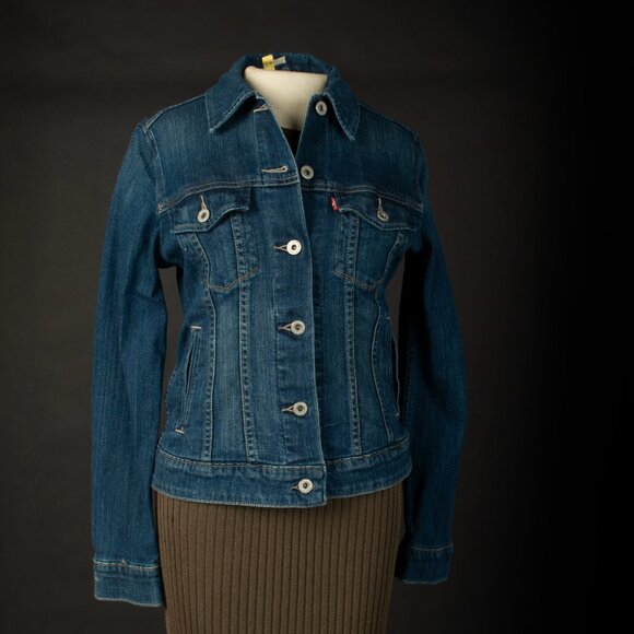 Levi Strauss Cropped Jeans Denim Jacket – Women’s Small/Petite - Picture 1 of 12